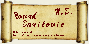 Novak Danilović vizit kartica
